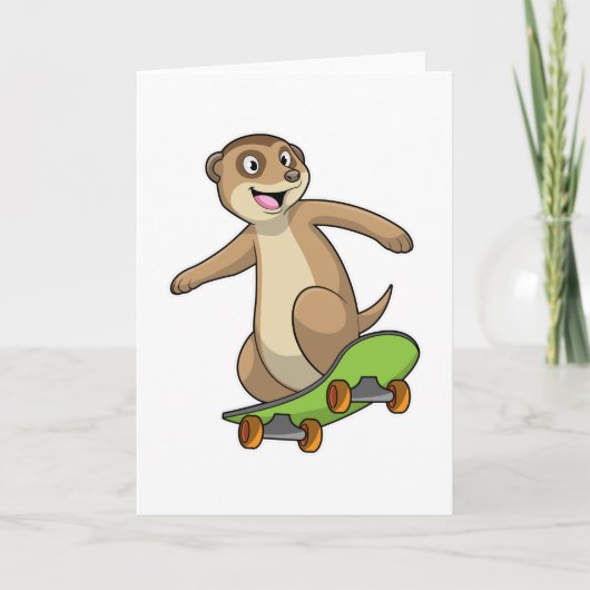 Zeeleeuw als schaatser met skateboard kaart (Voorkant)