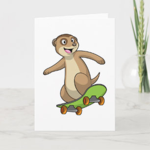 Zeeleeuw als schaatser met skateboard kaart