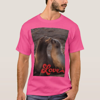 Zeeleeuw houdt van jongen t-shirt