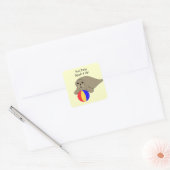 Zeeleeuw met Strandbal Vierkante Sticker (Envelop)
