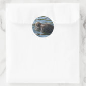 Zeeleeuw Ronde Sticker (Tas)