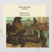 Zeeleeuwen op het strand, oud marien leven dier (Voorkant / Achterkant)