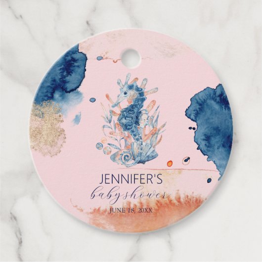 zeeleven | Baby shower van zeepaardjes Bedankjes Labels (Voorkant)