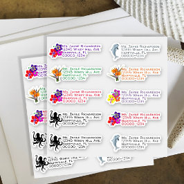 Zeeleven Bloemvormige Retouradresstickers Sticker