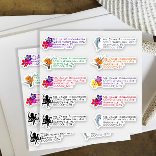 Zeeleven Bloemvormige Retouradresstickers Sticker