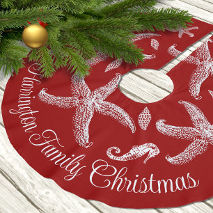 Zeeleven Design Rode Tropische Familie Kerstmis Kerstboom Rok