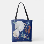 Zeeleven Geborduurd Navy Blauwe Tote Bag (Achterkant)