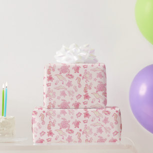 Zeeleven Gradiënt Roze Patroon Inpakpapier