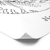 Zeeleven Handgetekend Zwart en Wit Poster (Hoek)
