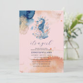 zeeleven | Het is een meisje oma Baby shower Kaart (Staand voorkant)