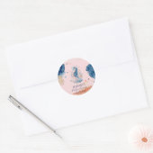 zeeleven | Seahorse Baby shower Bedankt Favor Ronde Sticker (Envelop)