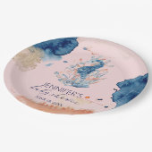 zeeleven | Seahorse Baby shower Papier Papieren Bordje (Gekanteld)