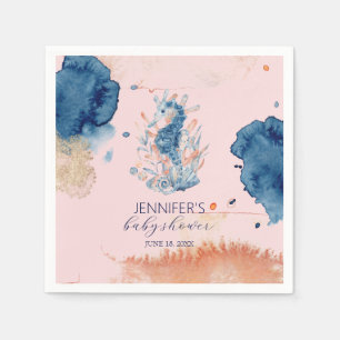 zeeleven   Seahorse Baby shower Papier Servet