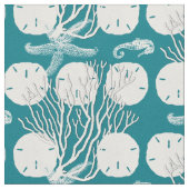 Zeeleven Stof Sand Dollars Koraal Patroon (Close Up)