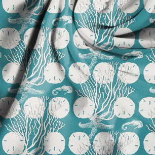 Zeeleven Stof Sand Dollars Koraal Patroon