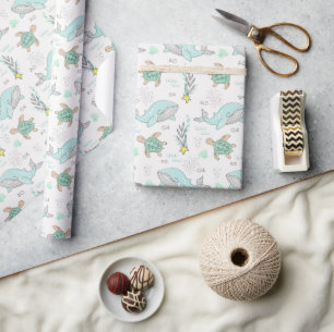 Zeeleven Walvissen en Schildpadden Cadeaupapier