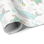 Zeeleven Walvissen en Schildpadden Cadeaupapier (Rol Hoek)
