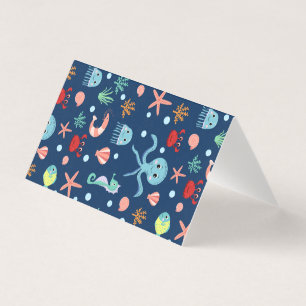 Zeelevenpatroon met een Cute uitstraling Kaart
