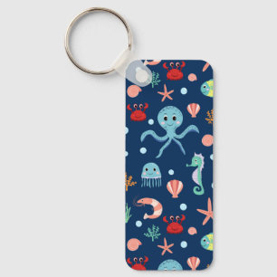 Zeelevenpatroon met een Cute uitstraling Sleutelhanger