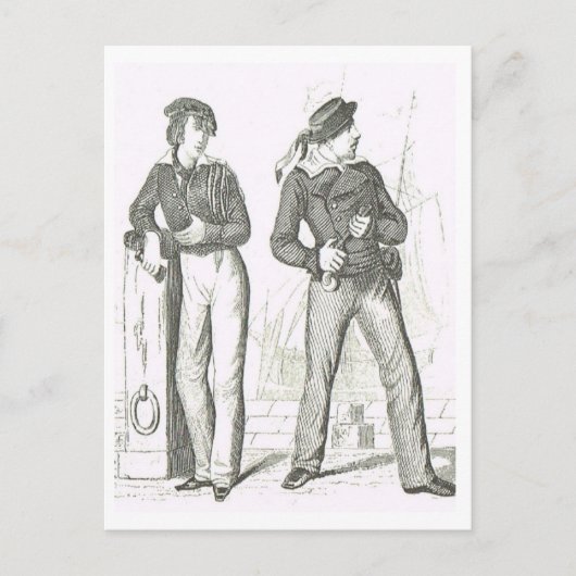 Zeelieden 1800s briefkaart (Voorkant)