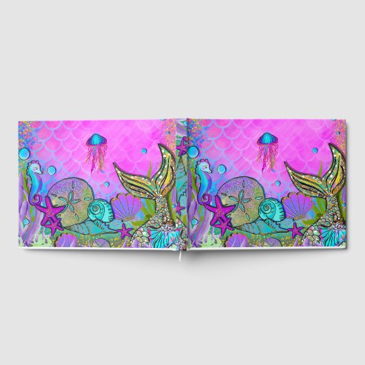 Zeelui en zeeluiken Roze Sparkly Party Gastenboek (Volledig)