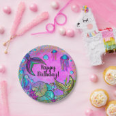 Zeelui en zeeluiken Roze Sparkly Party Papieren Bordje (Feest)
