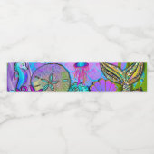 Zeelui en zeeluiken Roze Sparkly Party Waterfles Etiket (Enkel label)