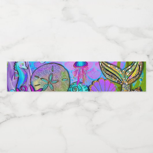 Zeelui en zeeluiken Roze Sparkly Party Waterfles Etiket (Enkel label)