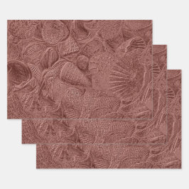 Zeeluiken Roos gouden oceaanbedekking Inpakpapier Vel