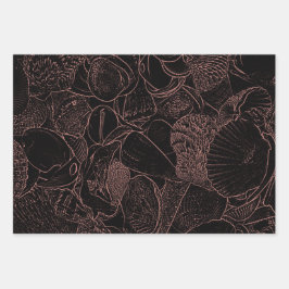 Zeeluiken Zwarte Zeeslak Sepia Sketch Art Beach Oc Inpakpapier Vel