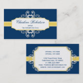 zeemaand blauw en goudgele zeemijlen visitekaartje (Voorkant / Achterkant)