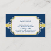 zeemaand blauw en goudgele zeemijlen visitekaartje (Achterkant)