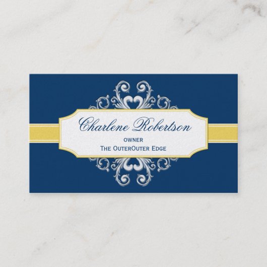 zeemaand blauw en goudgele zeemijlen visitekaartje (Voorkant)