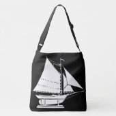 zeemaassilhouetdruk crossbody tas (Achterkant)