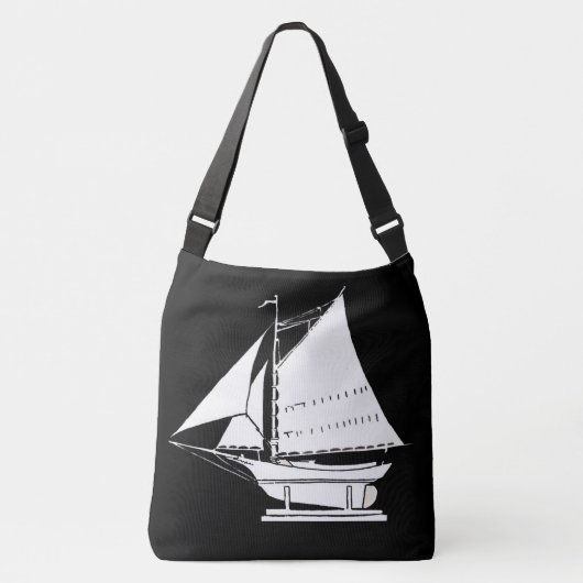 zeemaassilhouetdruk crossbody tas (Voorkant)