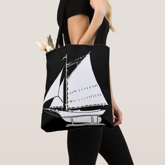 zeemaassilhouetdruk tote bag (Dichtbij)