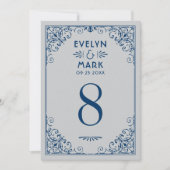  zeemacht Art Deco Wedding Table Number Kaart (Voorkant)