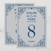 zeemacht Art Deco Wedding Table Number Kaart (Voorkant / Achterkant)