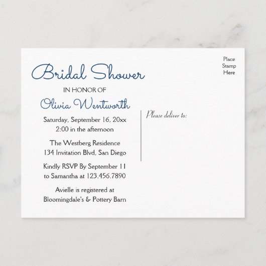 Zeemacht blauw Anchor Nautisch Vrijgezellenfeest Uitnodiging Briefkaart (Achterkant)