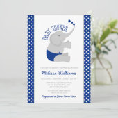 Zeemacht blauw grijs Baby shower Kaart (Staand voorkant)
