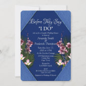 Zeemacht - Blauwe en roze bloemen - Weduwschoen Kaart (Voorkant)