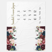 Zeemacht, bloemen, Baby, 1 jaar Milestone Fle Fleece Deken (Voorkant)