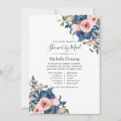 Zeemacht & Blush Floral Bridal of Baby shower per  Kaart (Voorkant)