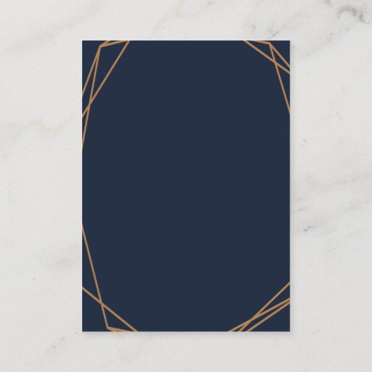 Zeemacht & blush geometrische huwelijkscadeaus kaa informatiekaartje (Achterkant)