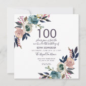 Zeemacht en  bloemen | 100e verjaardag kaart (Voorkant)