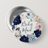 Zeemacht en bloesbloem ronde button 7,6 cm (Voorkant /achterkant)