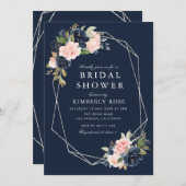 Zeemacht en bloesem geometrisch zilver kaart (Voorkant / Achterkant)