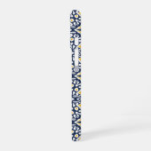 Zeemacht en geel mediterraan patroon iPhone 16 hoesje (Linkerkant)