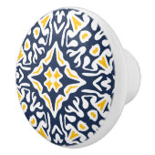 Zeemacht en geel mediterrane Tegel Keramische Knop (Rechts)