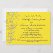 Zeemacht en gele vogels open uitnodiging voor een  (Achterkant)